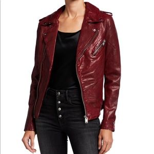 NWT LaMarque Kiyoshi Leather Jacket, Dark Porto